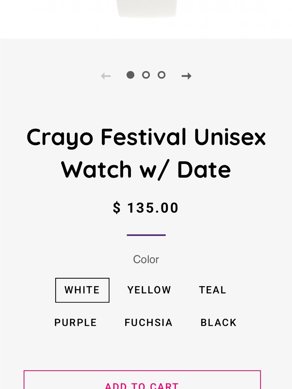 Crayo Festival Unisex Watch w/ Date - White